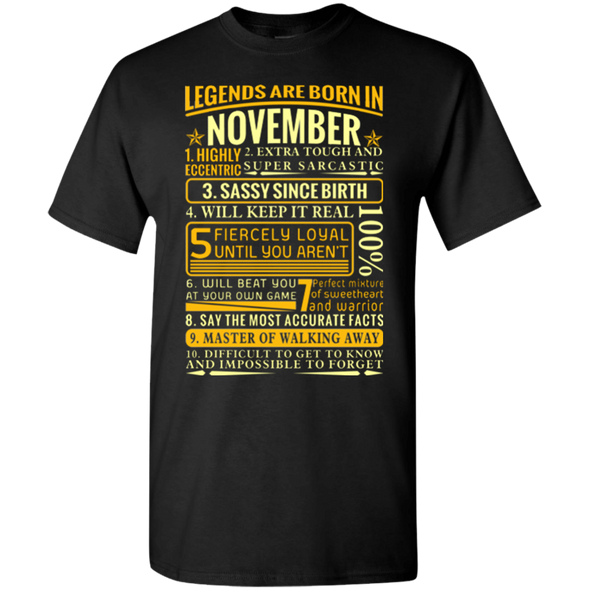 Latest Edition ** Legends Are Born In November** Front Print Shirts & Hoodies