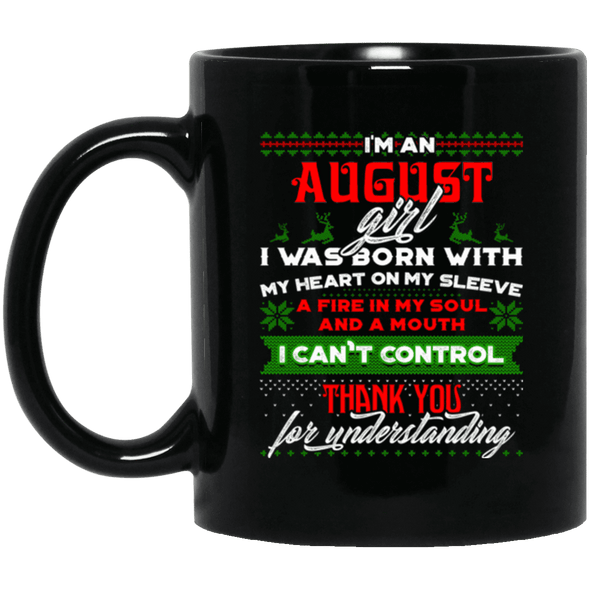 Limited Edition Christmas August Girl Black Mug