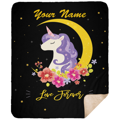 Limited Edition Personalized Love Forever Unicorn Blanket