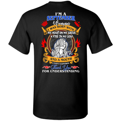 Limited Edition **Woman Born In September Multi Color Back Print** Shirt & Hoodies