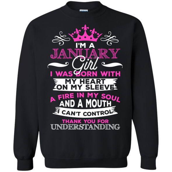 Just Launched **January Girl - Heart On Sleeve** Shirts & Hoodies