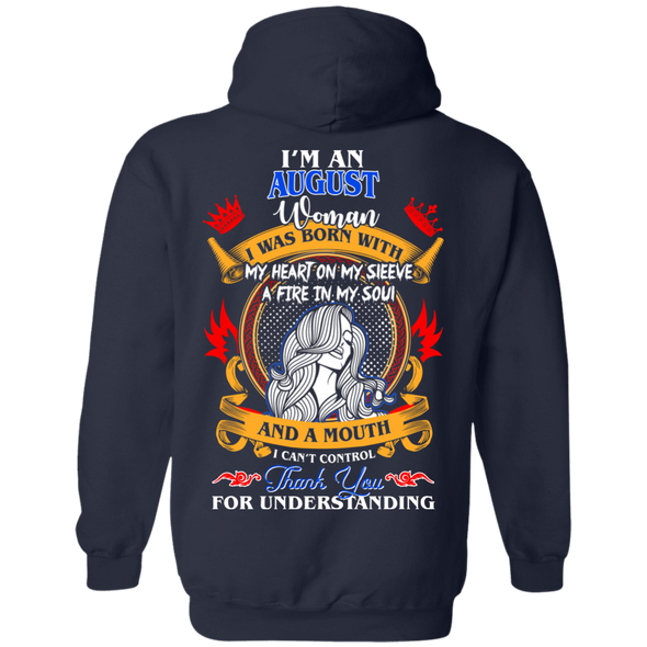 Limited Edition **Woman Born In August Multi Color Back Print** Shirt & Hoodies