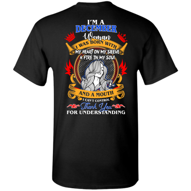 Limited Edition **Woman Born In December Multi Color Back Print** Shirt & Hoodies