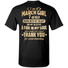 Back Print **I'm A March Girl Born With Fire In My Soul**