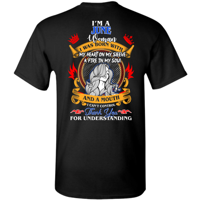 Limited Edition **Woman Born In June Multi Color Back Print** Shirt & Hoodies