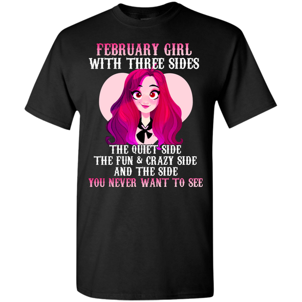 Limited Edition **February Girl With Three Sides Front Print** Shirts & Hoodies