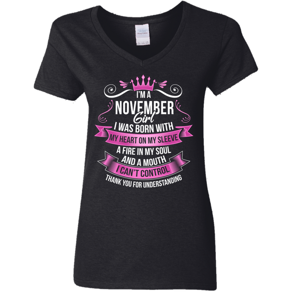 Newly Launched **November Girl Born With Heart On Sleeve** Shirts & Hoodies