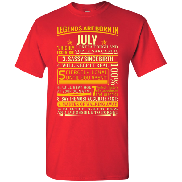 Latest Edition ** Legends Are Born In July** Front Print Shirts & Hoodies