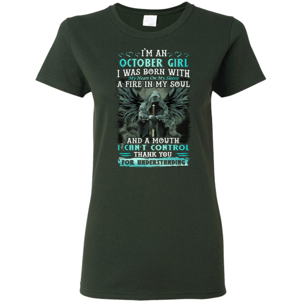 Limited Edition **October Girl Born With Fire In A Soul** Shirts & Hoodie