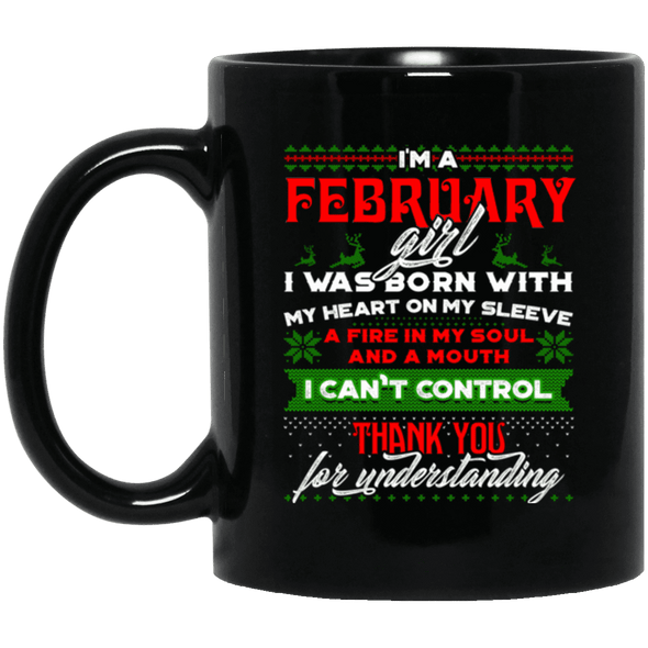 Limited Edition Christmas February Girl Black Mug BM11OZ 11 oz. Black Mug
