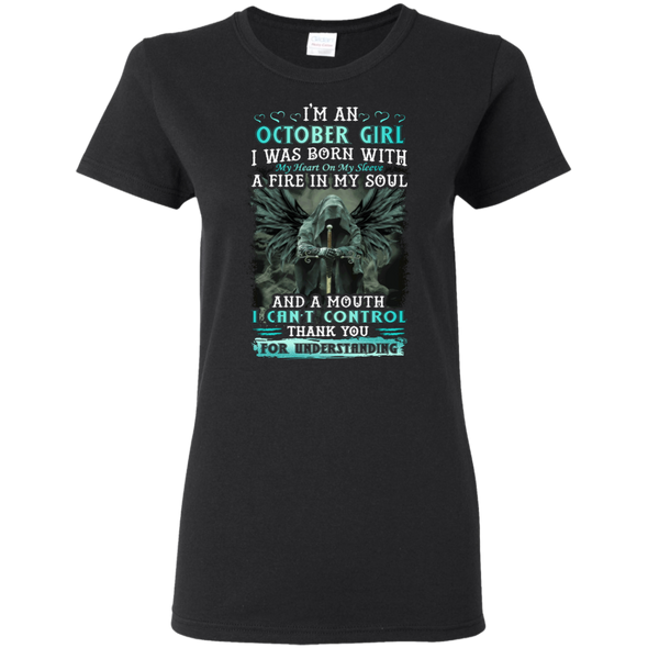 Limited Edition **October Girl Born With Fire In A Soul** Shirts & Hoodie