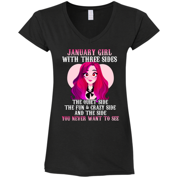 Limited Edition **January Girl With Three Sides Front Print** Shirts & Hoodies