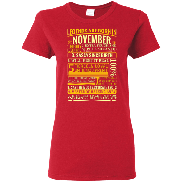 Latest Edition ** Legends Are Born In November** Front Print Shirts & Hoodies