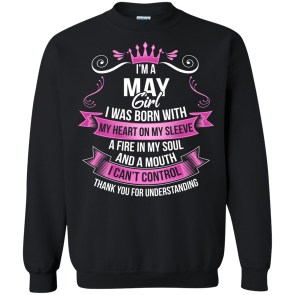 Newly Launched **May Girl Born With Heart On Sleeve** Shirts & Hoodies