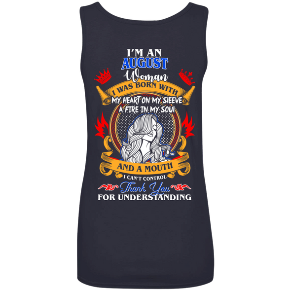 Limited Edition **Woman Born In August Multi Color Back Print** Shirt & Hoodies