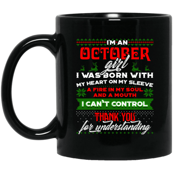 Limited Edition Christmas October Girl Black Mug