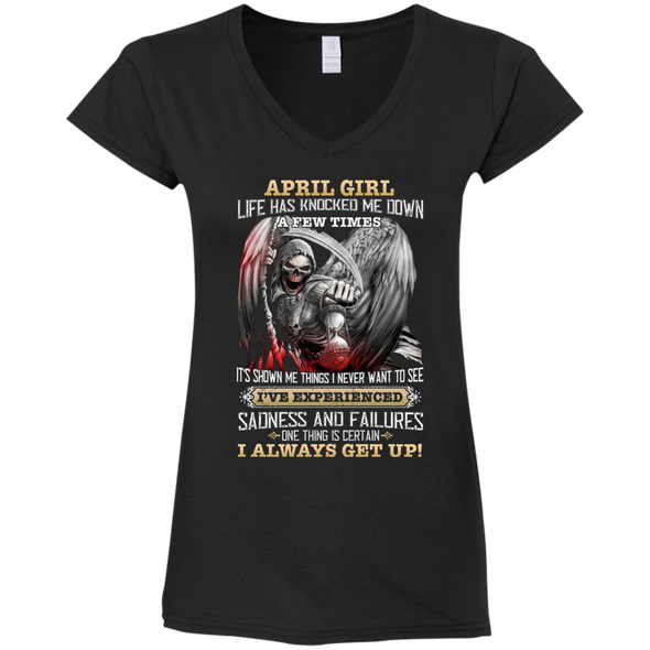 Skull Print **April Born Girl Always Get Up** Shirts & Hoodies