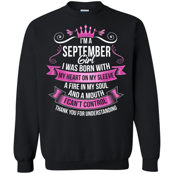 Newly Launched **September Girl Born With Heart On Sleeve** Shirts & Hoodies