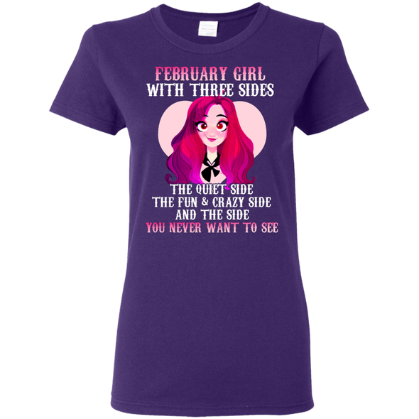 Limited Edition **February Girl With Three Sides Front Print** Shirts & Hoodies