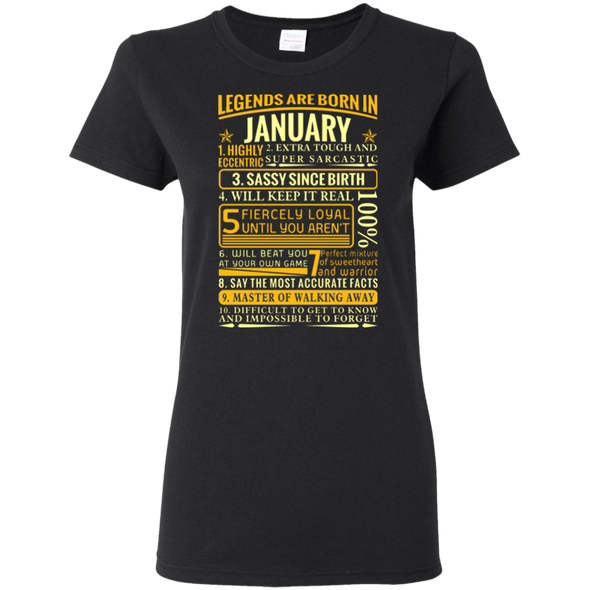 Latest Edition ** Legends Are Born In January** Front Print Shirts & Hoodies