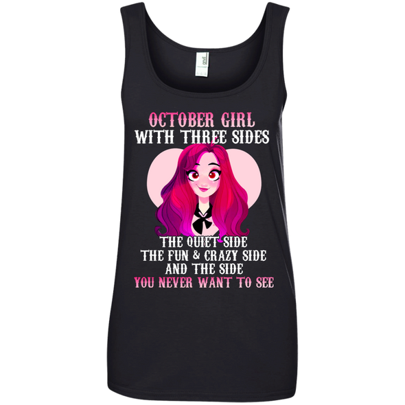 Limited Edition **October Girl With Three Sides Front Print** Shirts & Hoodies