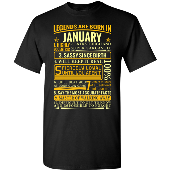 Latest Edition ** Legends Are Born In January** Front Print Shirts & Hoodies