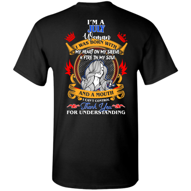 Limited Edition **Woman Born In July Multi Color Back Print** Shirt & Hoodies