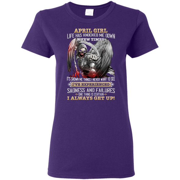 Skull Print **April Born Girl Always Get Up** Shirts & Hoodies