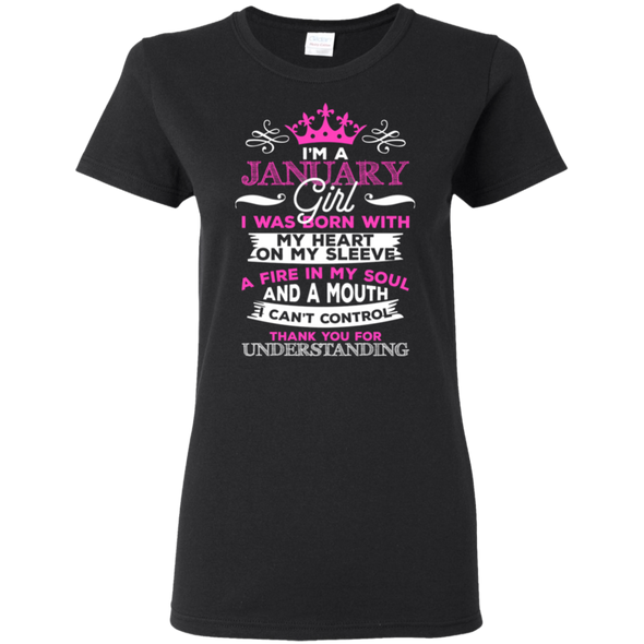 Just Launched **January Girl - Heart On Sleeve** Shirts & Hoodies