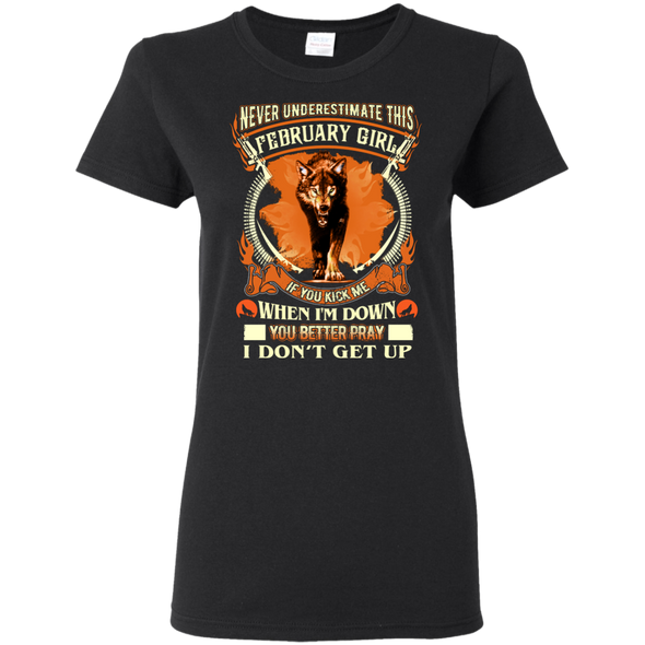 New Edition Wolf Print** Never Underestimate February Born Girl** Shirts & Hoodies