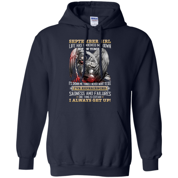 Skull Print **September Born Girl Always Get Up** Shirts & Hoodies