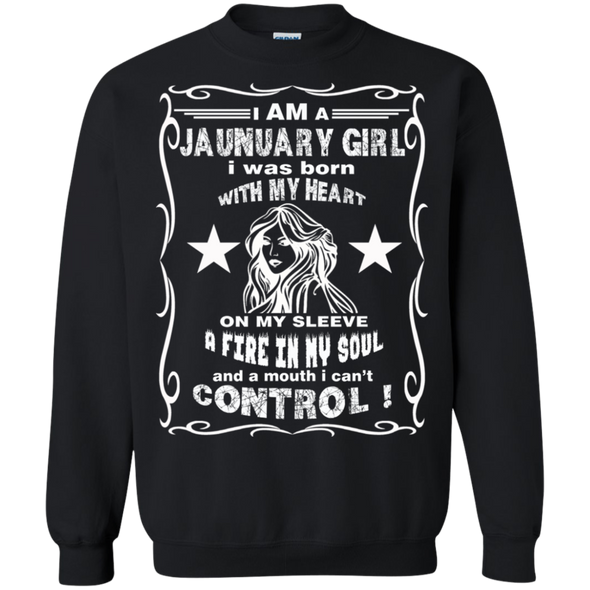 Limited Edition **January Girl Born With Heart On Sleeves** Shirts & Hoodie