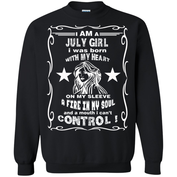 Limited Edition **July Girl Born With Heart On Sleeves** Shirts & Hoodie