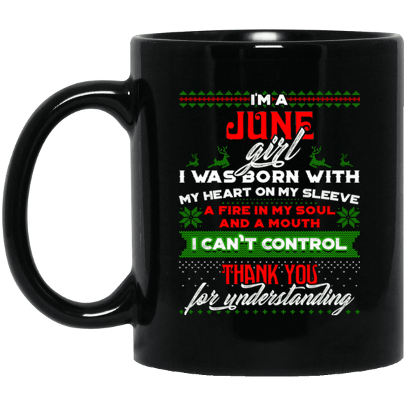 Limited Edition Christmas June Girl Black Mug