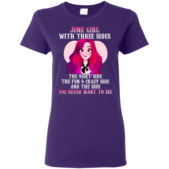 Limited Edition **June Girl With Three Sides Front Print** Shirts & Hoodies