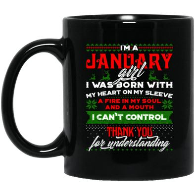 Limited Edition Christmas January Girl Black Mug