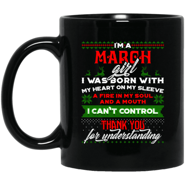 Limited Edition Christmas March Girl Black Mug