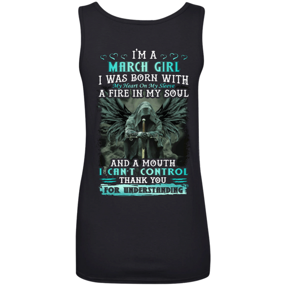 New Edition **March Girl Fire In A Soul Back Print** Shirts & Hoodies