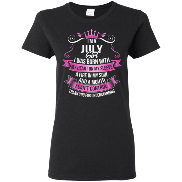 Newly Launched **July Girl Born With Heart On Sleeve** Shirts & Hoodies