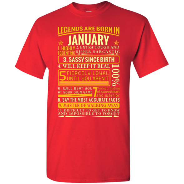 Latest Edition ** Legends Are Born In January** Front Print Shirts & Hoodies