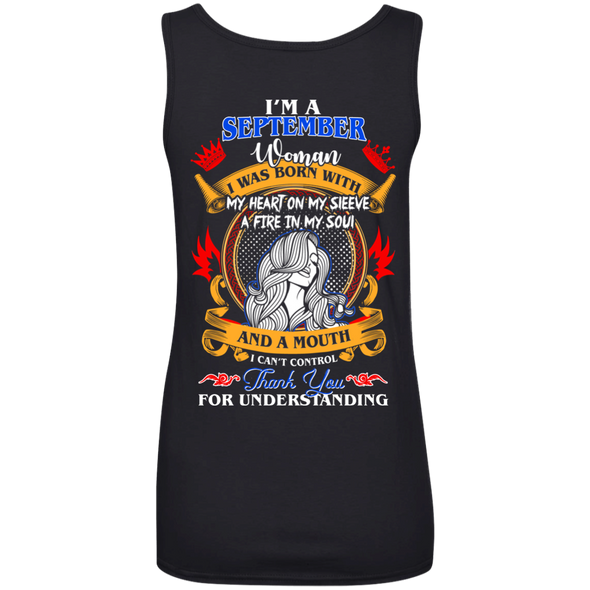 Limited Edition **Woman Born In September Multi Color Back Print** Shirt & Hoodies