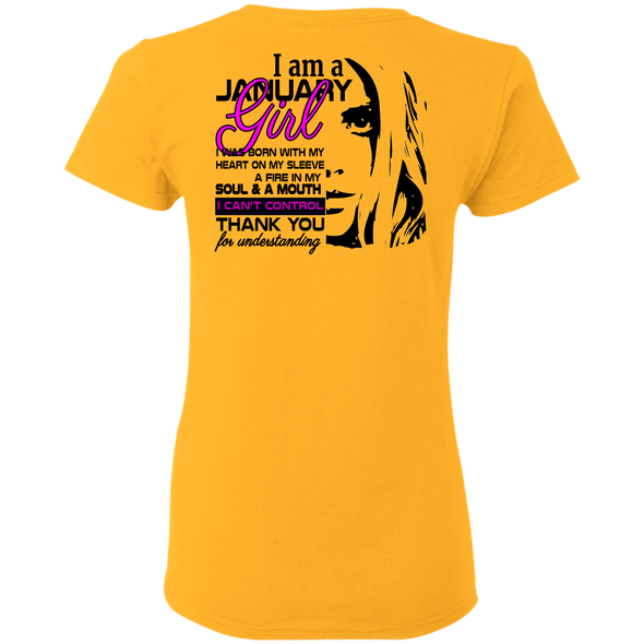 Newly Launched**January Born Girl Back Print Shirts & Hoodies**