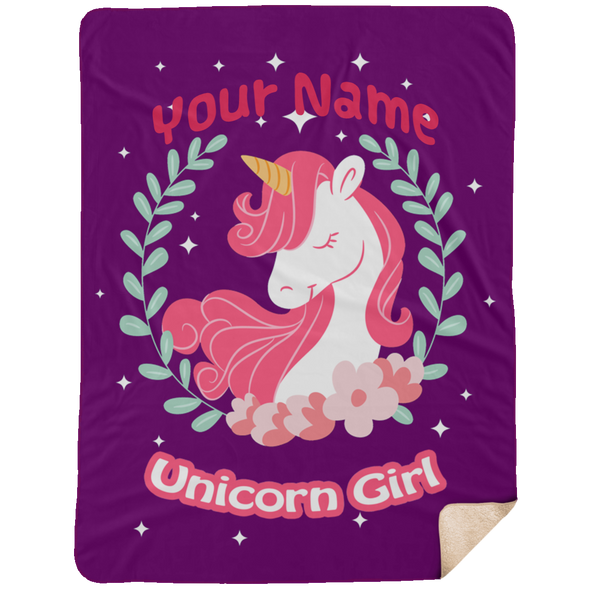 Limited Edition Personalized Unicorn Girl Blanket