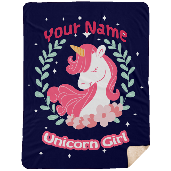 Limited Edition Personalized Unicorn Girl Blanket