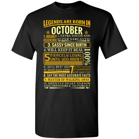 Latest Edition ** Legends Are Born In October** Front Print Shirts & Hoodies
