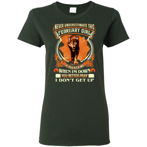 New Edition Wolf Print** Never Underestimate February Born Girl** Shirts & Hoodies