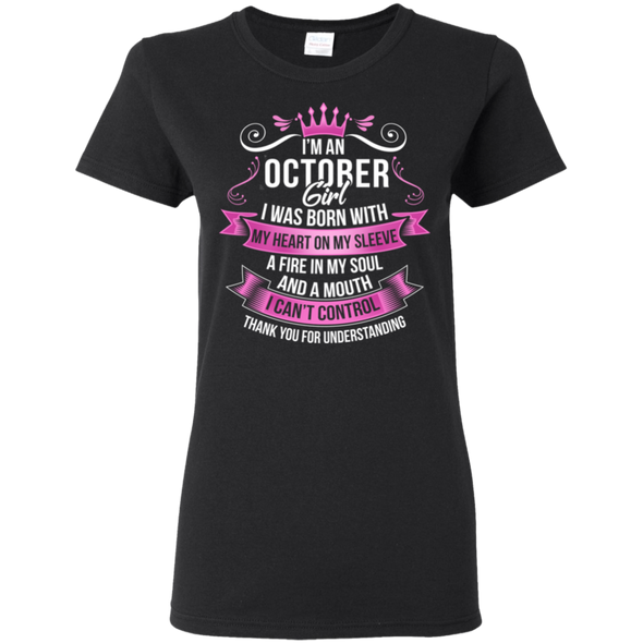 Newly Launched **October Girl Born With Heart On Sleeve** Shirts & Hoodies