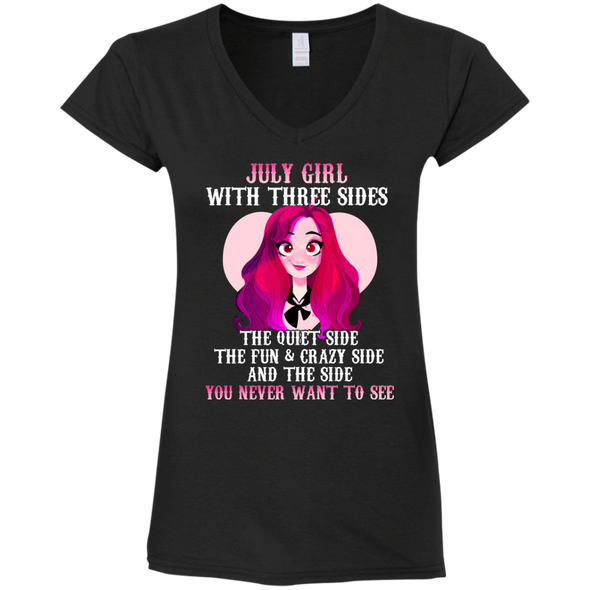Limited Edition **July Girl With Three Sides Front Print** Shirts & Hoodies