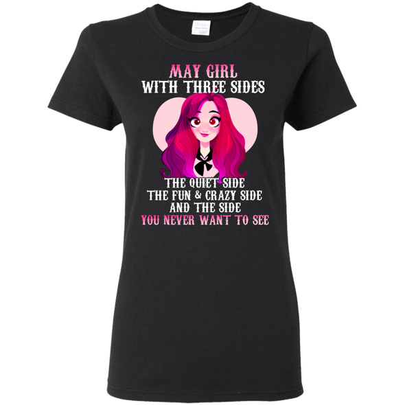 Limited Edition **May Girl With Three Sides Front Print** Shirts & Hoodies