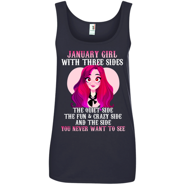 Limited Edition **January Girl With Three Sides Front Print** Shirts & Hoodies